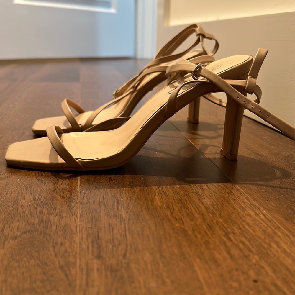 Nude Square Toed Sandal